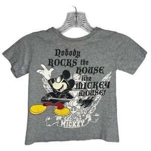 5/$15 Disney Mickey Mouse‎ Gray Short Sleeve Tee 2T